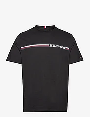 Tommy Hilfiger - MONOTYPE CHEST STRIPE TEE - basic t-shirts - black - 0