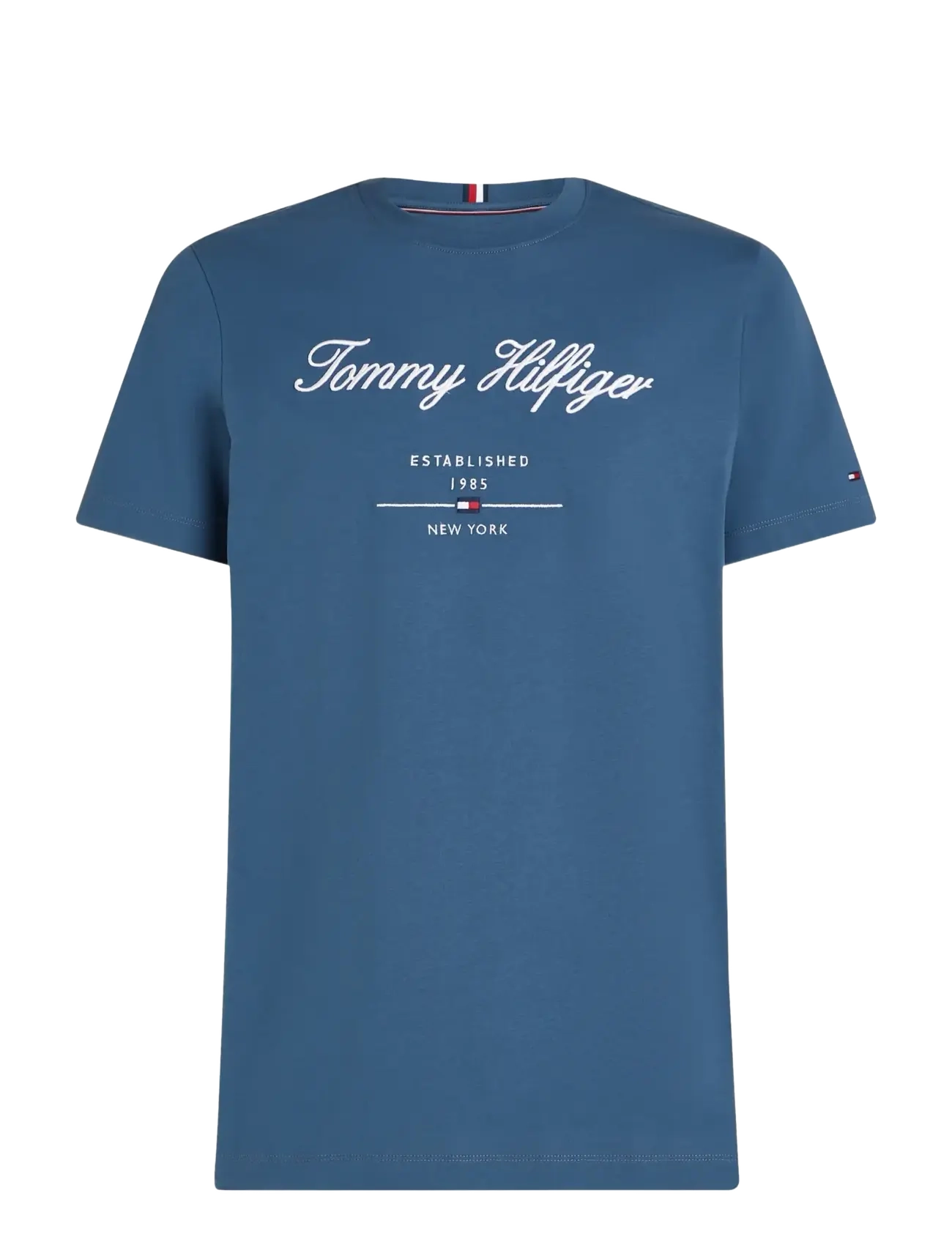 Tommy Hilfiger - SCRIPT LOGO TEE - stutterma bolir - aegean sea - 1