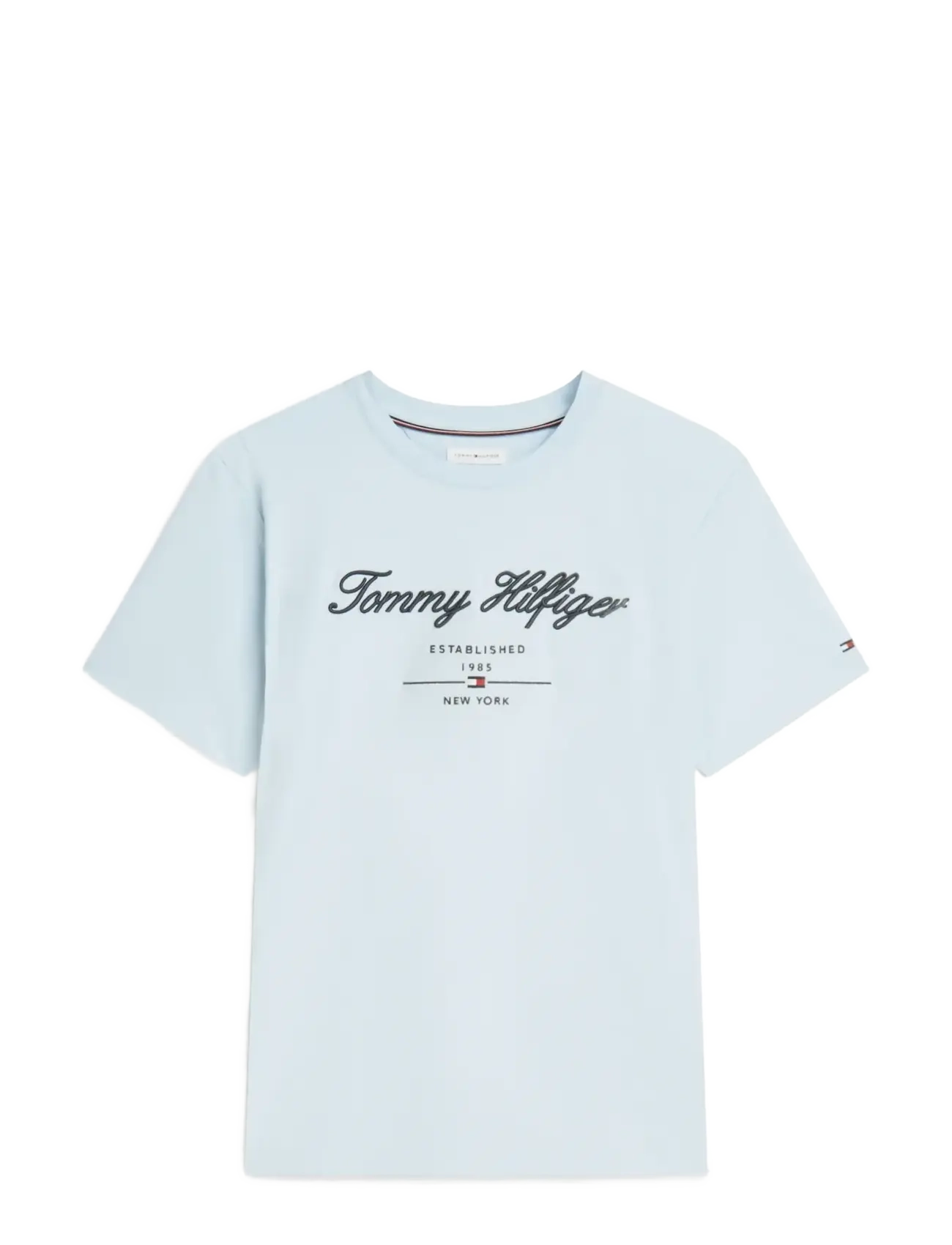Tommy Hilfiger SCRIPT LOGO TEE - Tommy Hilfiger - BREEZY BLUE / blue
