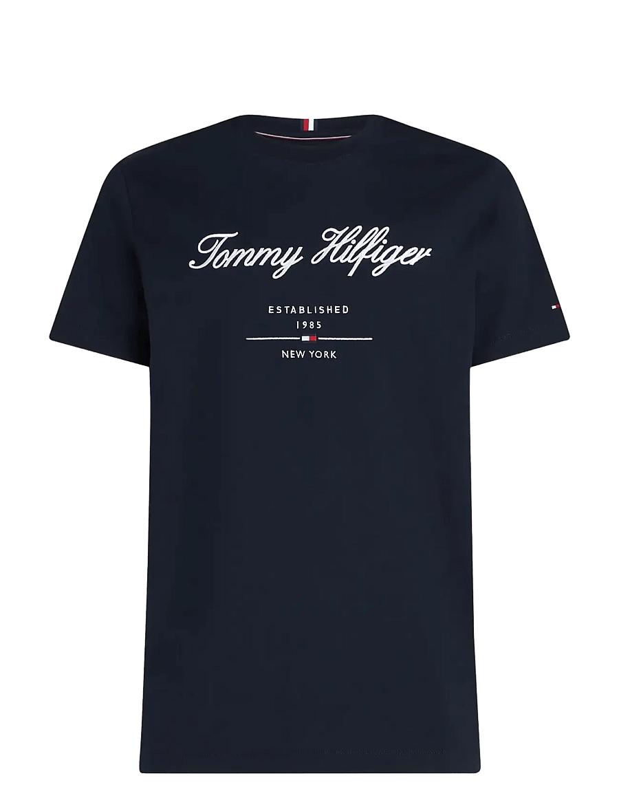 Tommy Hilfiger - SCRIPT LOGO TEE - kortärmade t-shirts - desert sky - 1
