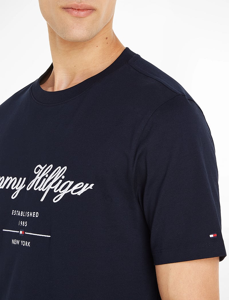 Tommy Hilfiger - SCRIPT LOGO TEE - kortärmade t-shirts - desert sky - 4