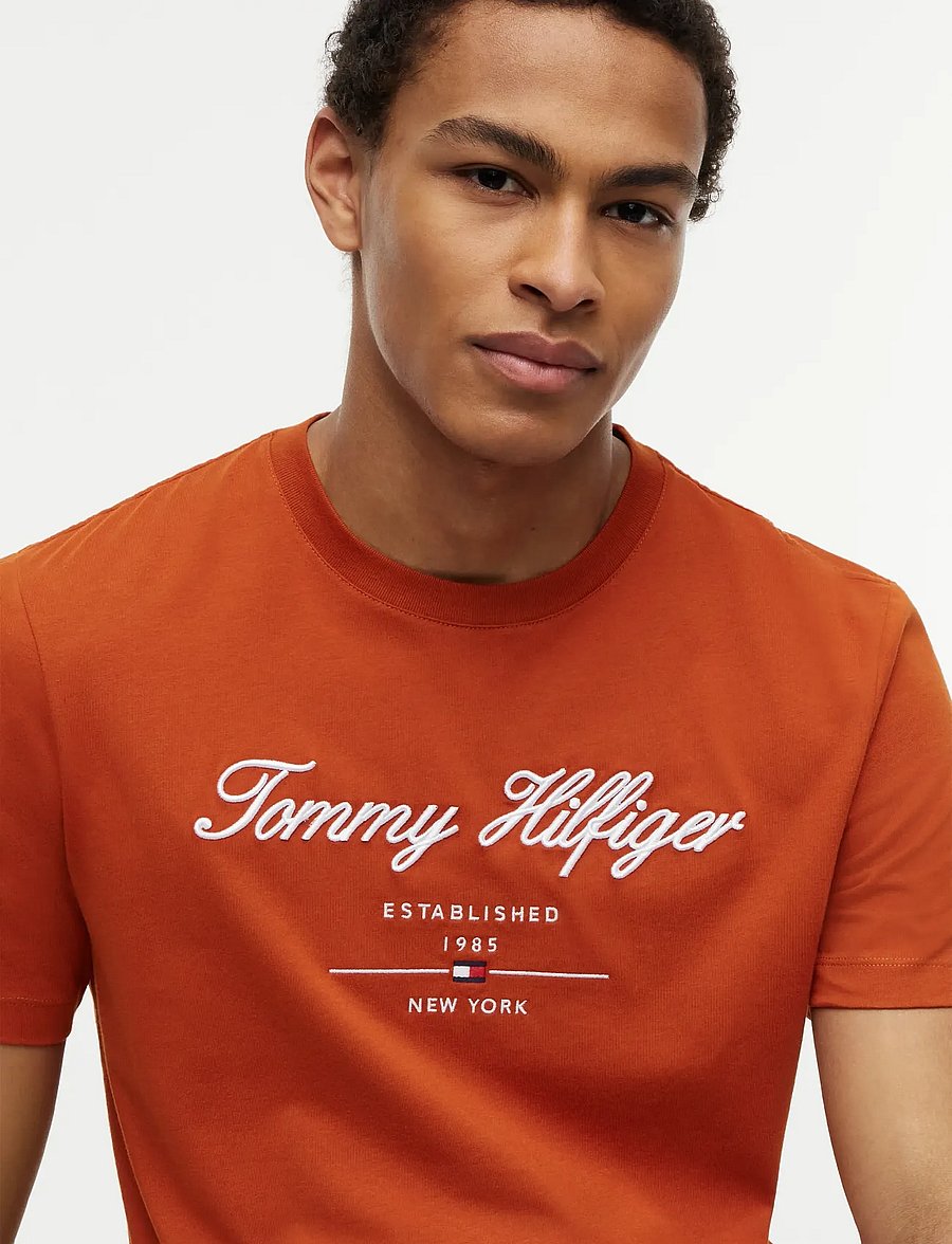 Tommy Hilfiger - SCRIPT LOGO TEE - kurzärmelig - rusty ochre - 3