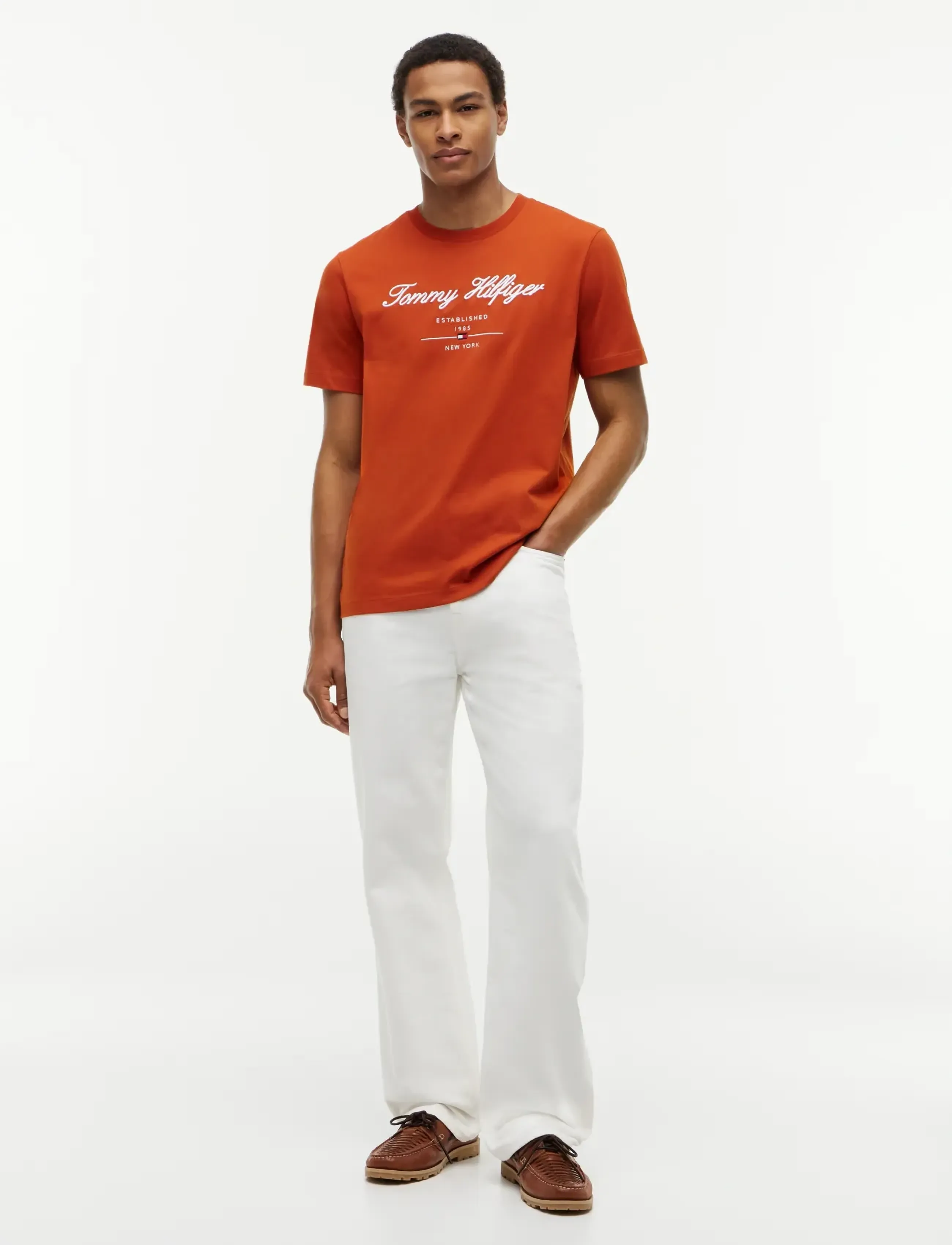 Tommy Hilfiger - SCRIPT LOGO TEE - kurzärmelig - rusty ochre - 4