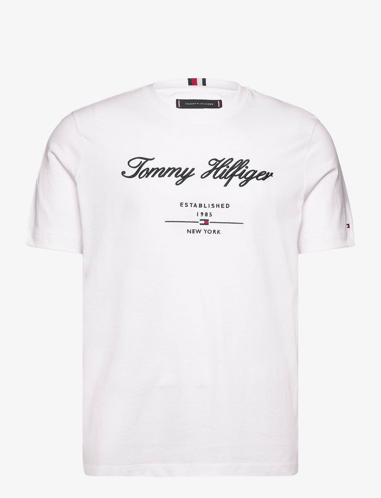 Tommy Hilfiger - SCRIPT LOGO TEE - herbstliche kleidung - white - 0