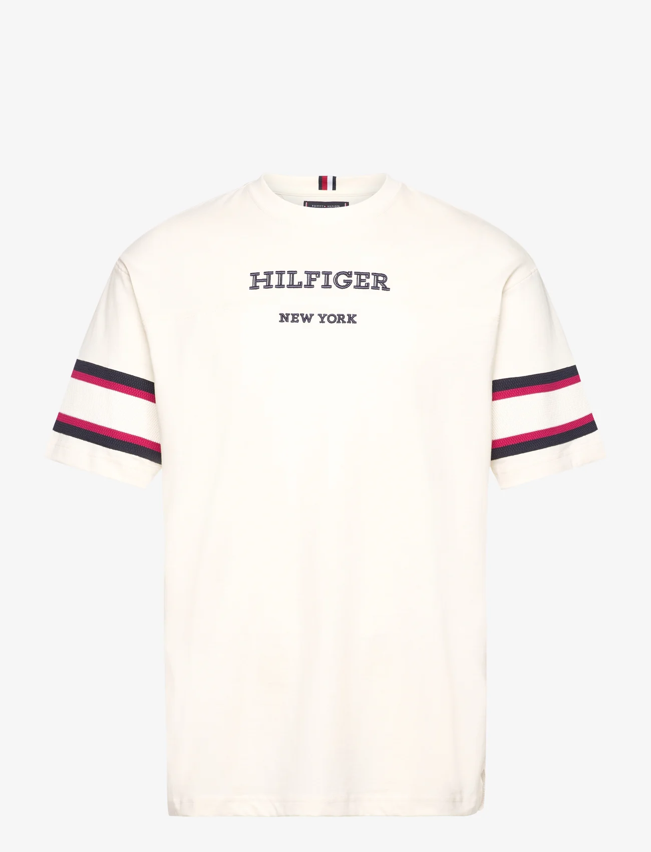 Tommy Hilfiger - MONOTYPE SLEEVE COLOURBLOCK TEE - short-sleeved t-shirts - calico - 0