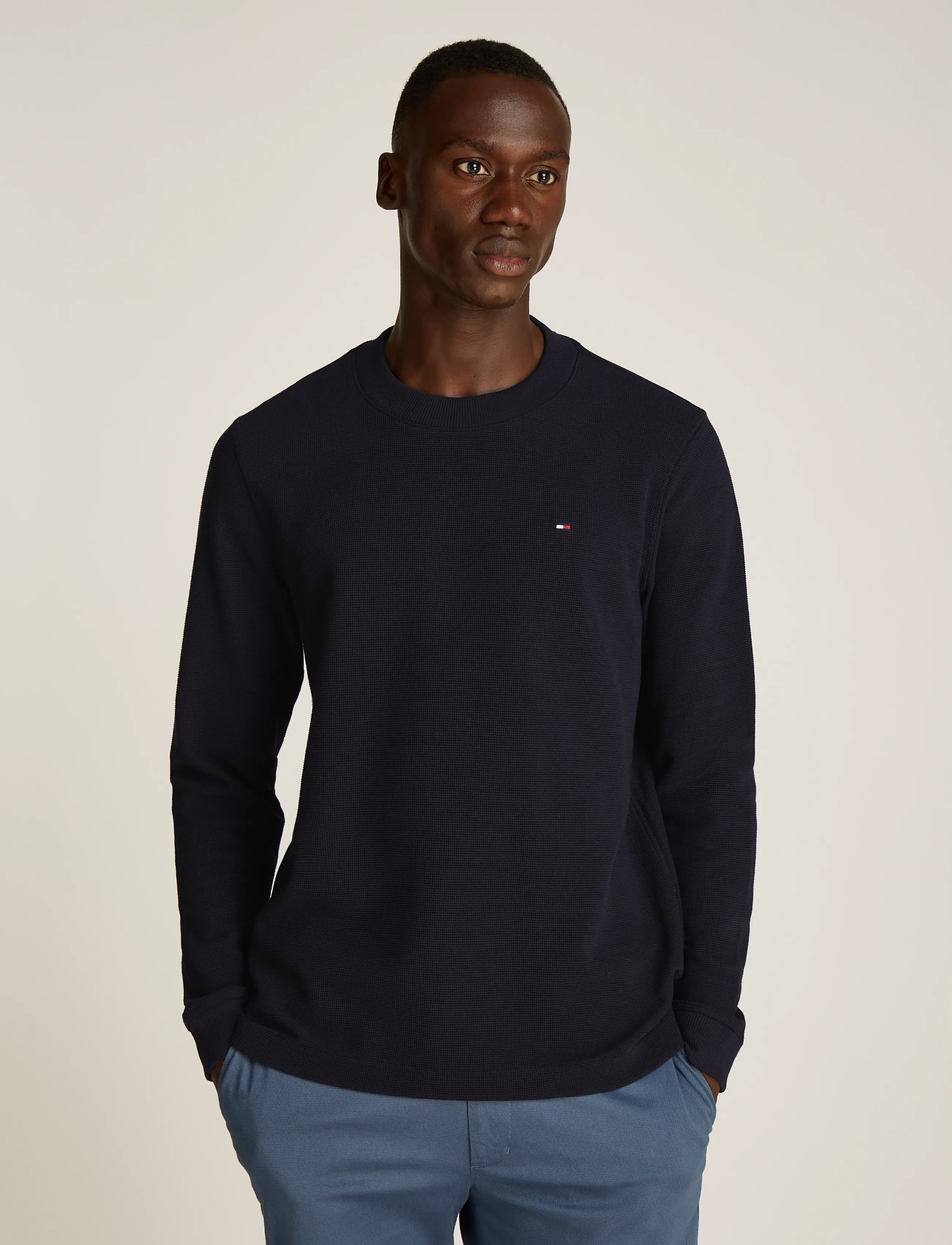 Tommy Hilfiger TEXTURED LS TEE - Kleidung - NAVY BLUE / navy