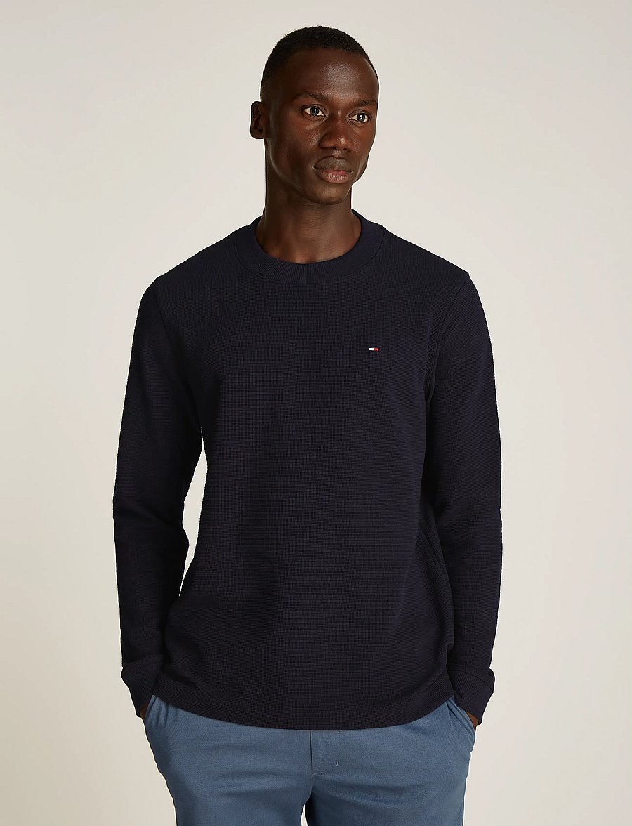 Tommy Hilfiger - TEXTURED LS TEE - navy blue - 0