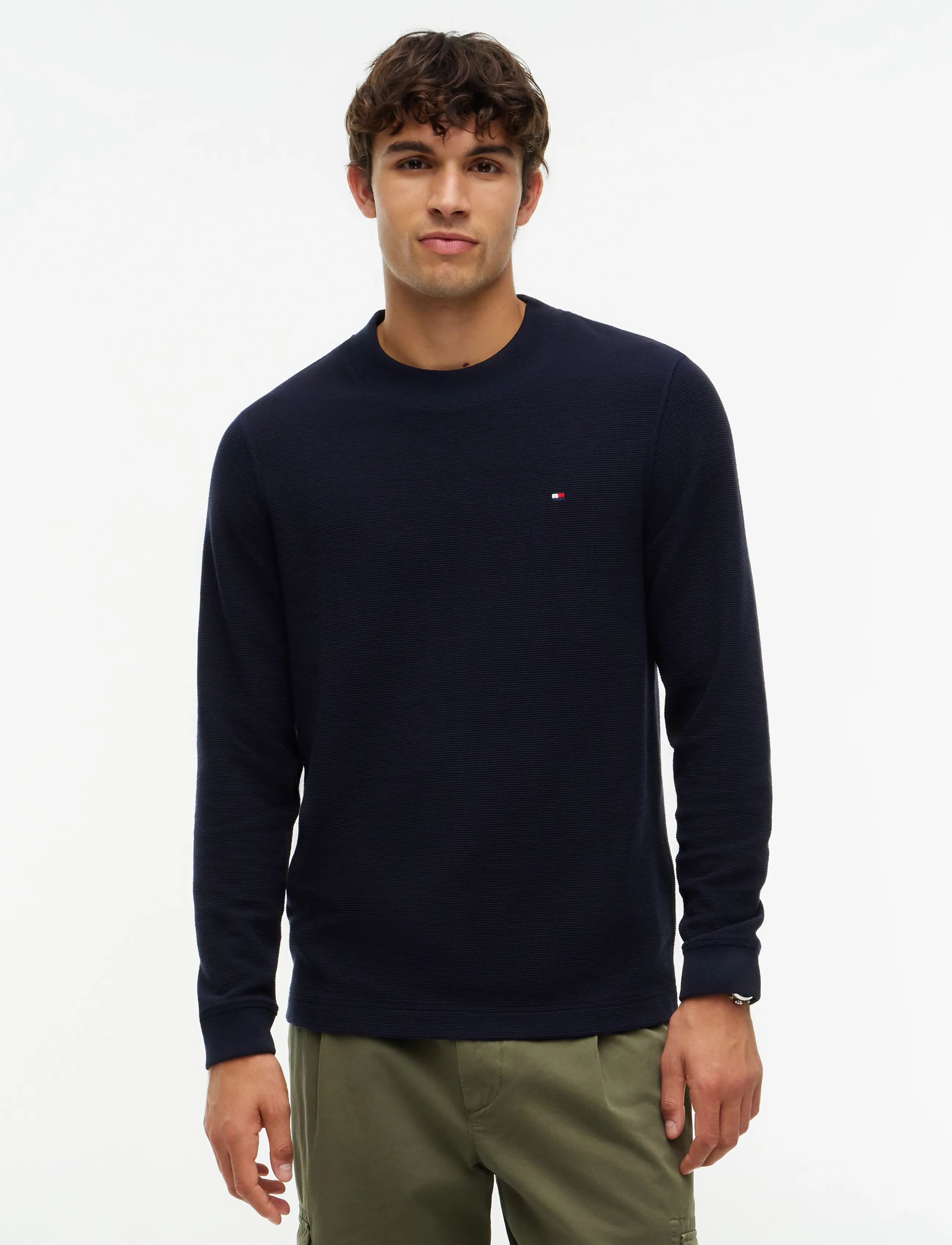 Tommy Hilfiger TEXTURED LS TEE - Inspiration - NAVY BLUE / navy