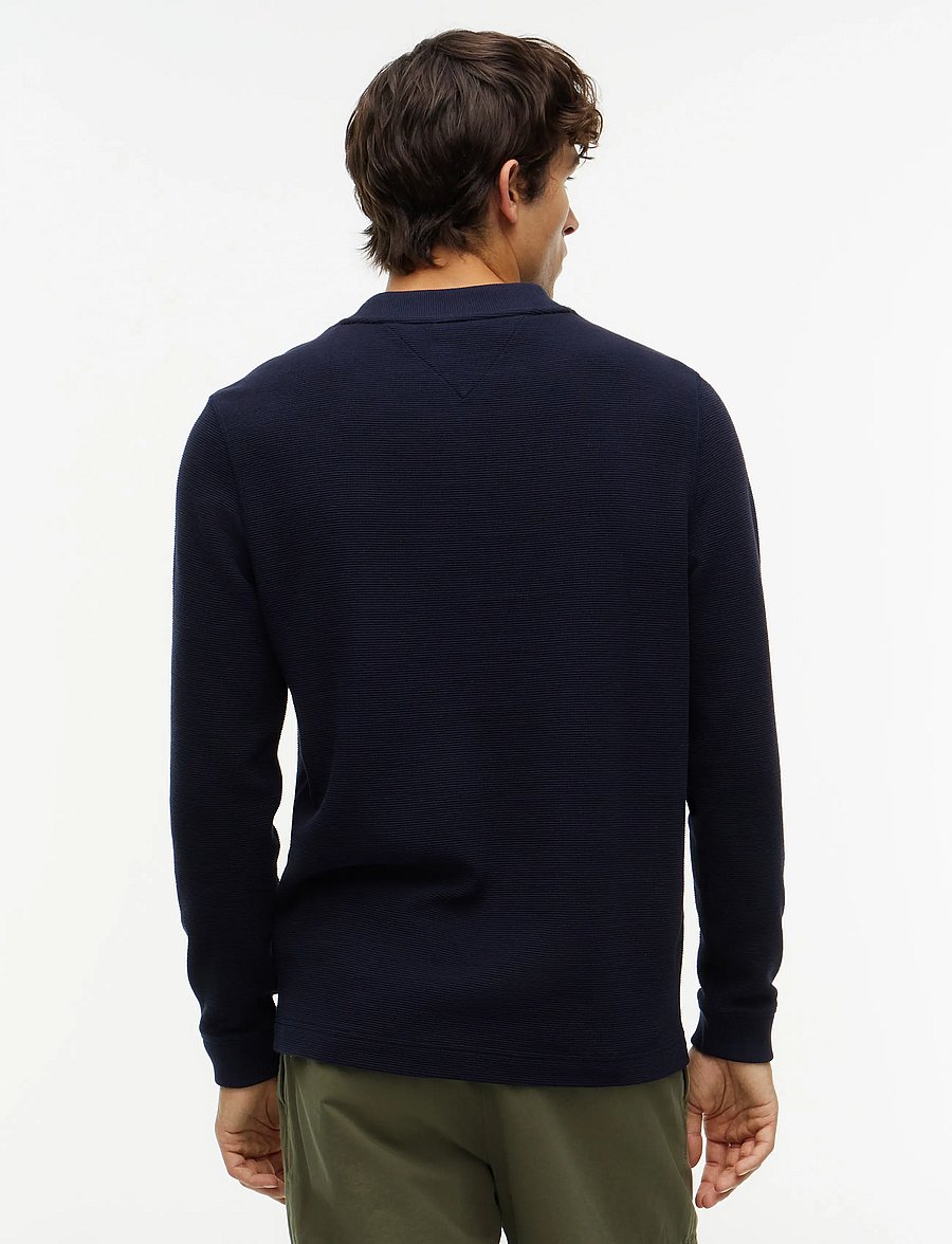 Tommy Hilfiger - TEXTURED LS TEE - long-sleeved t-shirts - navy blue - 3