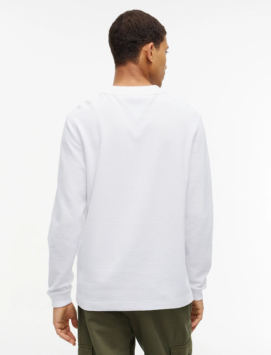 Tommy Hilfiger - TEXTURED LS TEE - long-sleeved t-shirts - white - 3