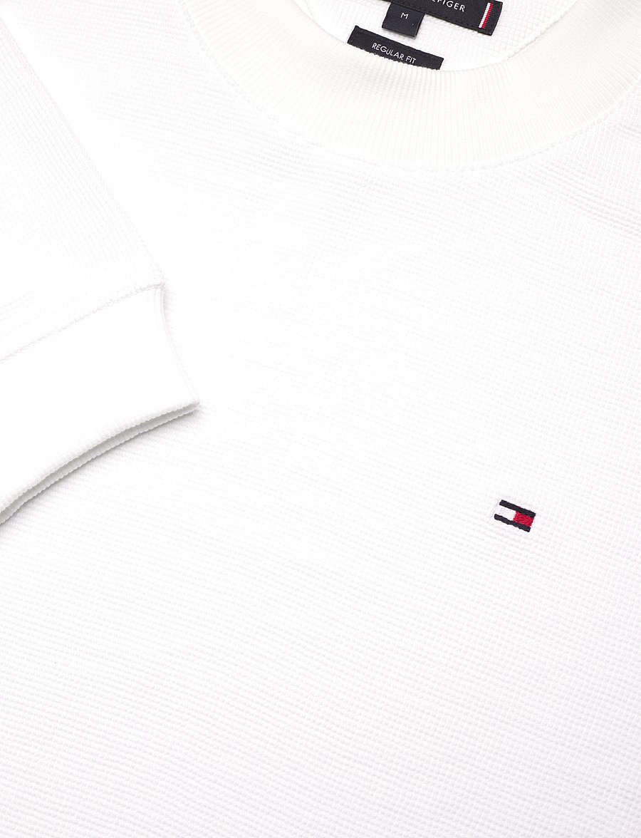 Tommy Hilfiger - TEXTURED LS TEE - long-sleeved t-shirts - white - 5
