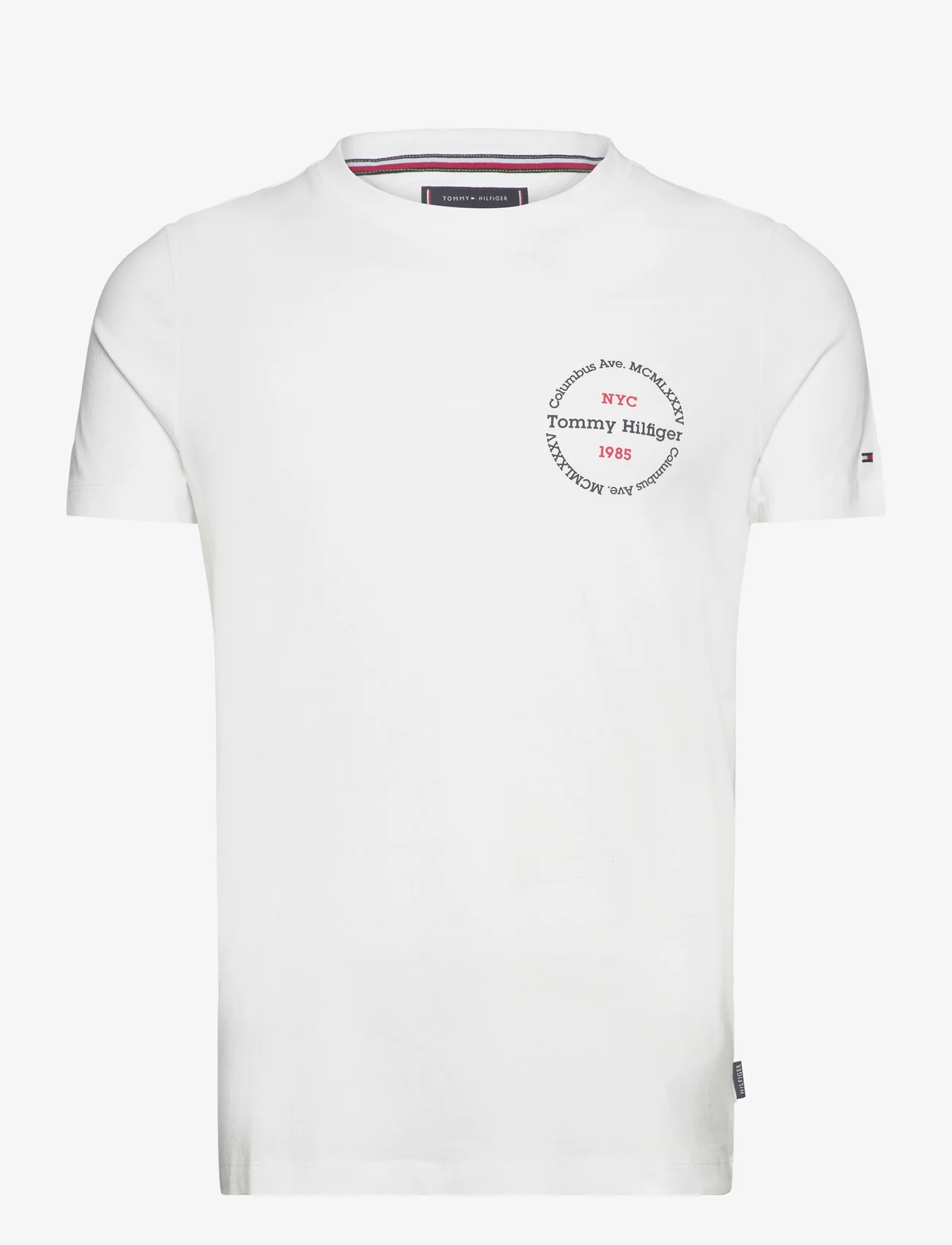 Tommy Hilfiger - HILFIGER ROUNDLE TEE - basic t-shirts - white - 0