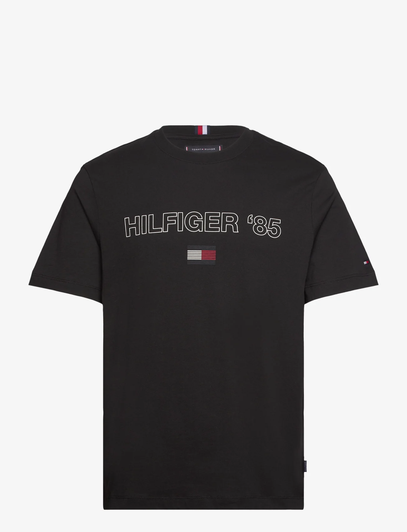 Tommy Hilfiger - HILFIGER 85 TEE - short-sleeved t-shirts - black - 0