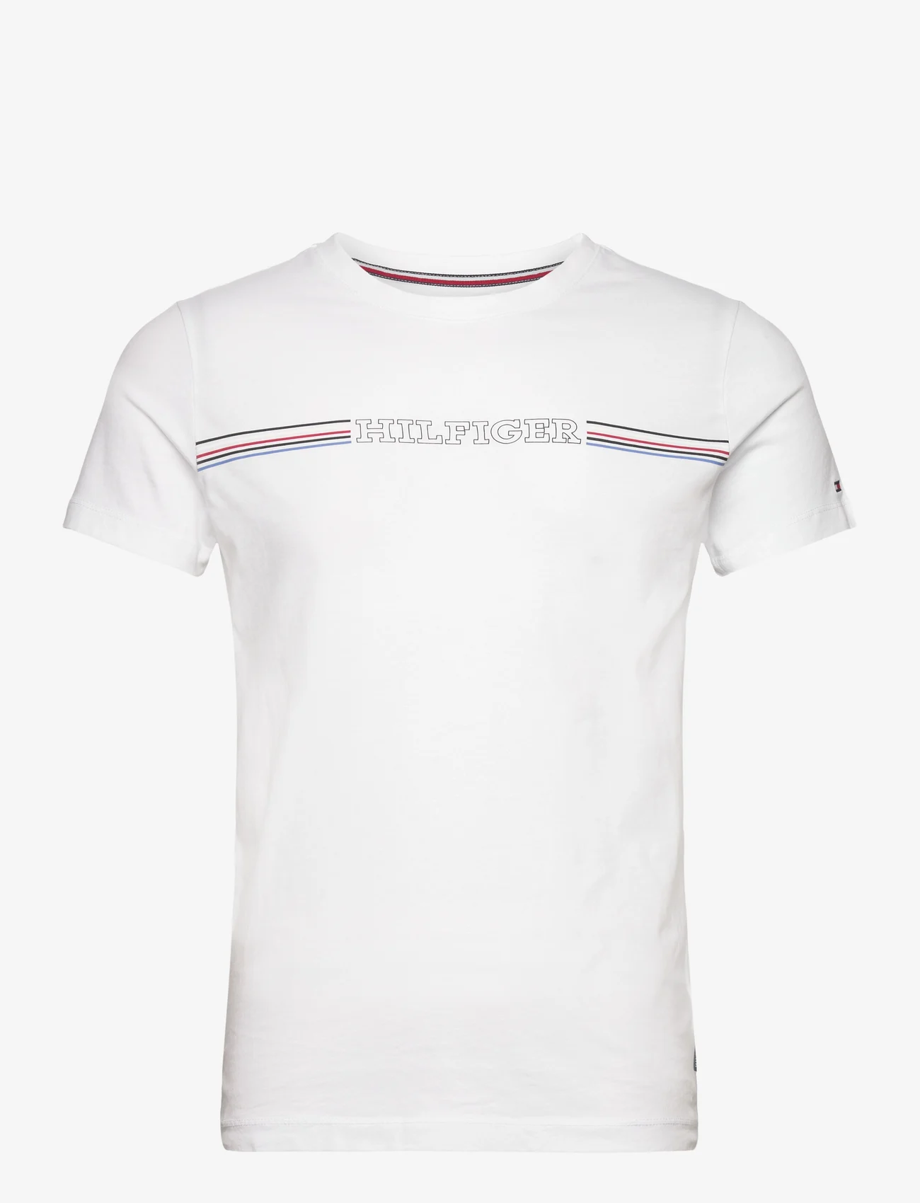 Tommy Hilfiger - STRIPE CHEST TEE - kortärmade t-shirts - white - 0