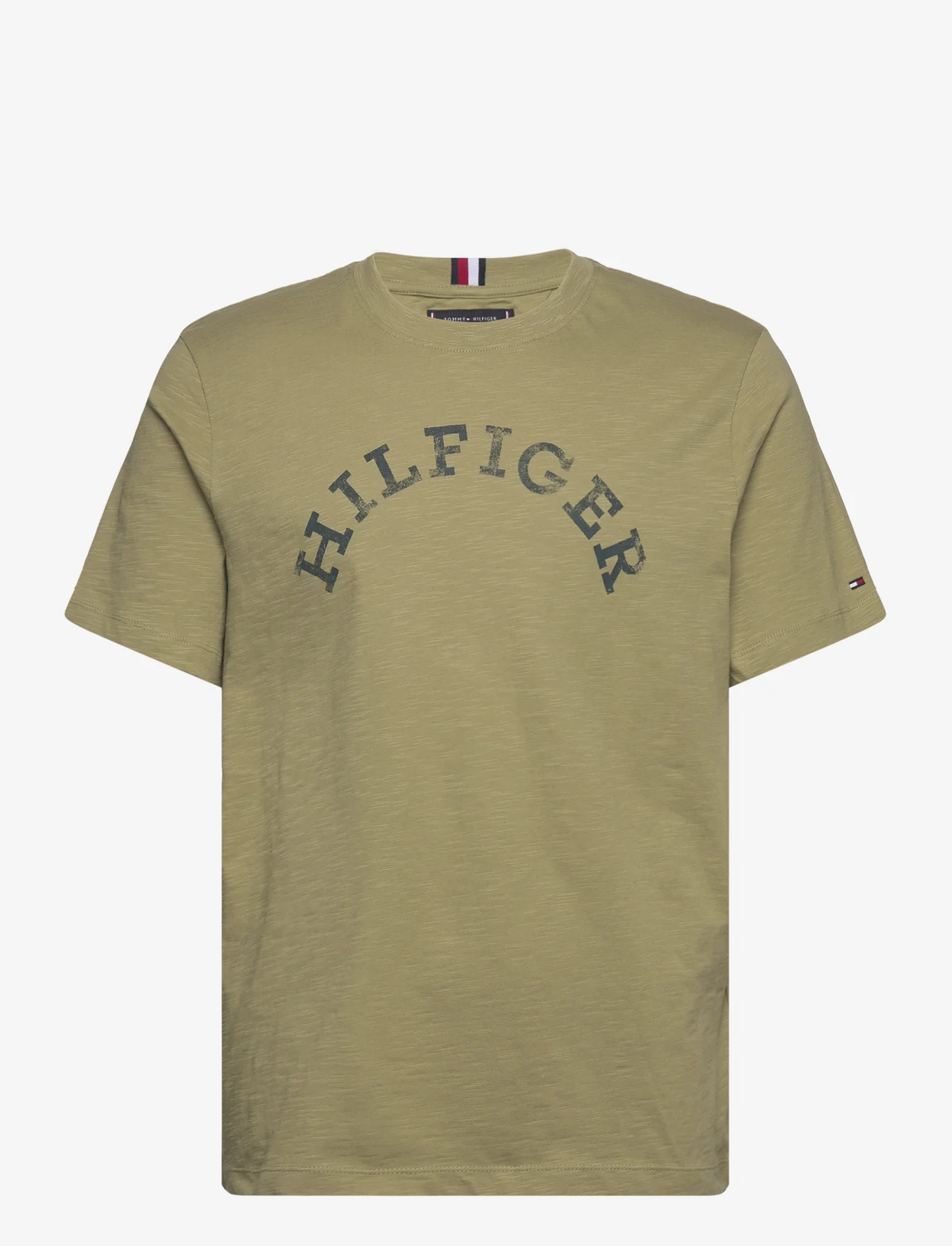 Tommy Hilfiger - HILFIGER ARCHED TEE - short-sleeved t-shirts - faded olive - 0