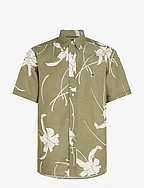 LARGE TROPICAL PRT SHIRT S/S - FADED OLIVE / OPTIC WHITE