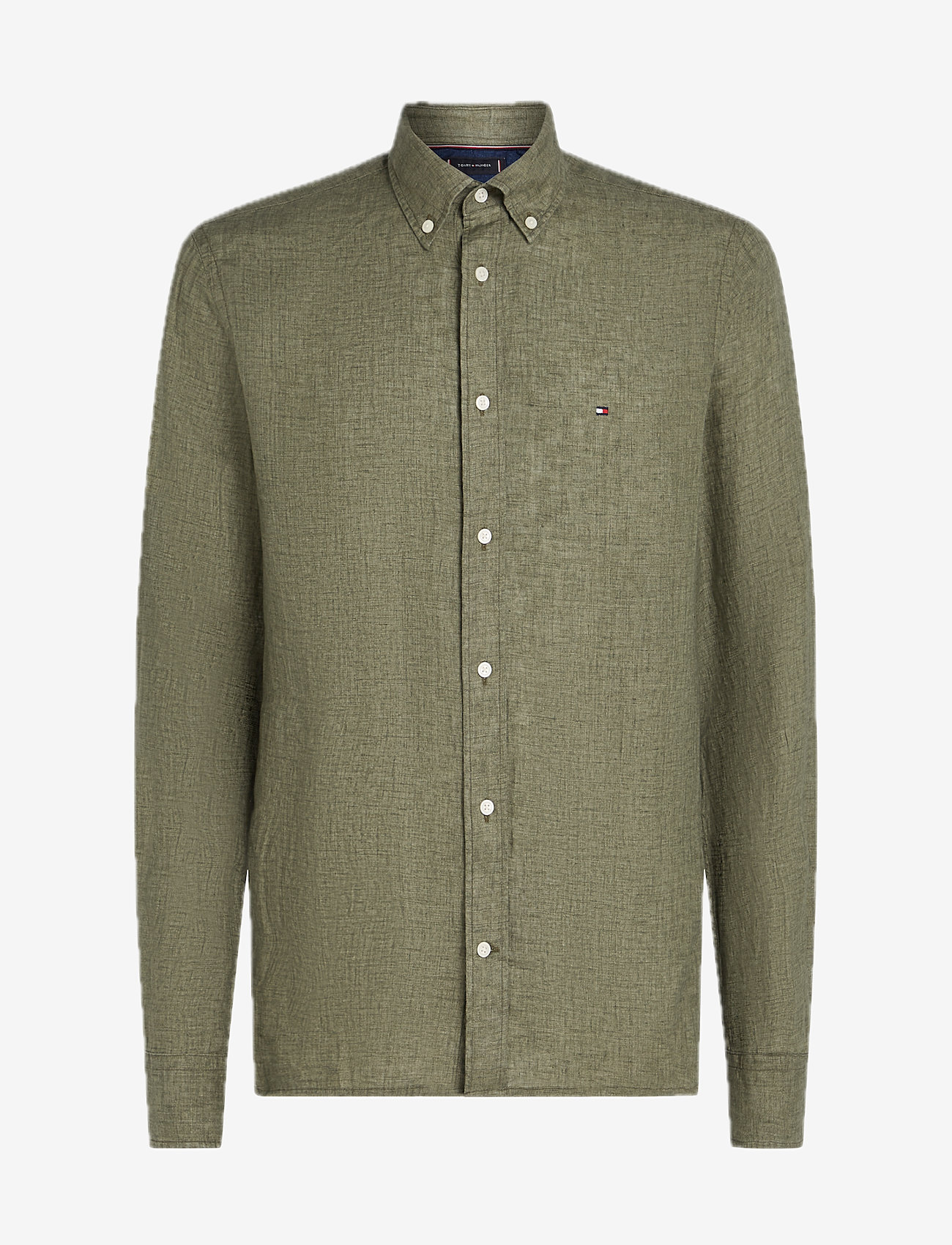 Tommy Hilfiger - PIGMENT DYED LI SOLID RF SHIRT - basic skjortor - battle green - 1