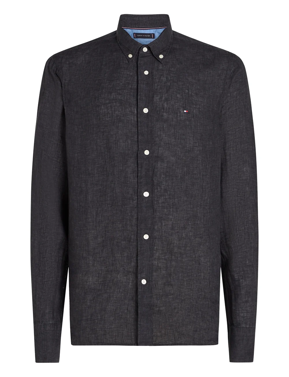 Tommy Hilfiger - PIGMENT DYED LI SOLID RF SHIRT - linased särgid - black - 1