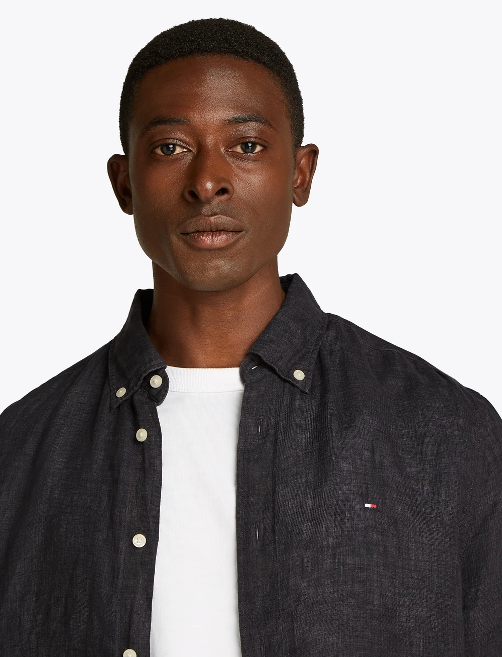 Tommy Hilfiger - PIGMENT DYED LI SOLID RF SHIRT - linased särgid - black - 3