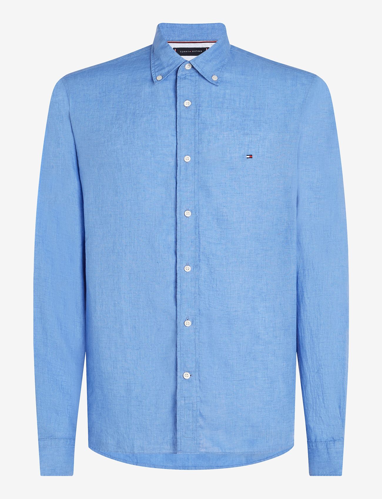 Tommy Hilfiger - PIGMENT DYED LI SOLID RF SHIRT - leinenhemden - blue spell - 1