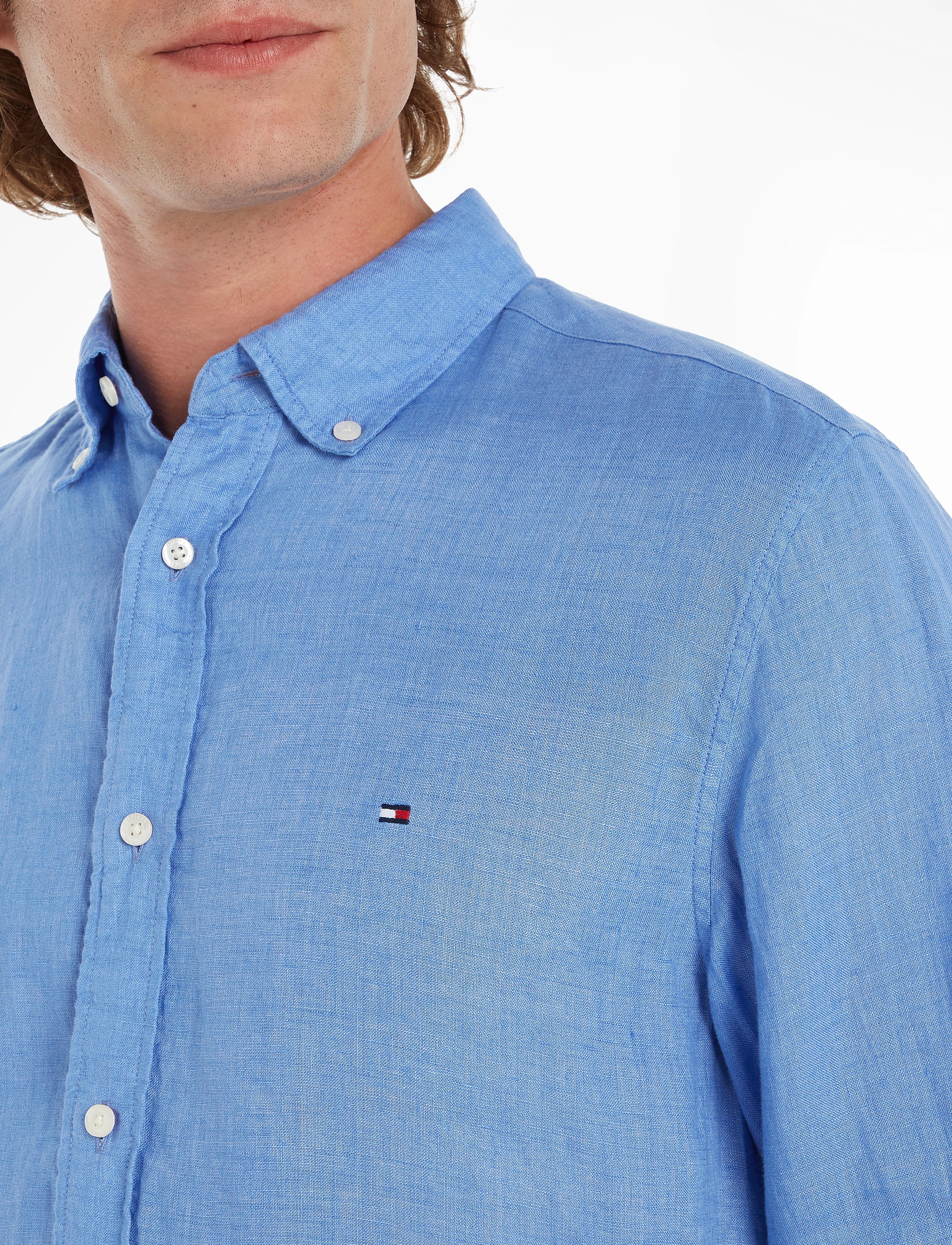 Tommy Hilfiger - PIGMENT DYED LI SOLID RF SHIRT - blue spell - 3