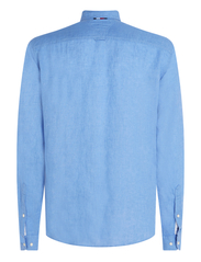 Tommy Hilfiger - PIGMENT DYED LI SOLID RF SHIRT - casual overhemden - blue spell - 4