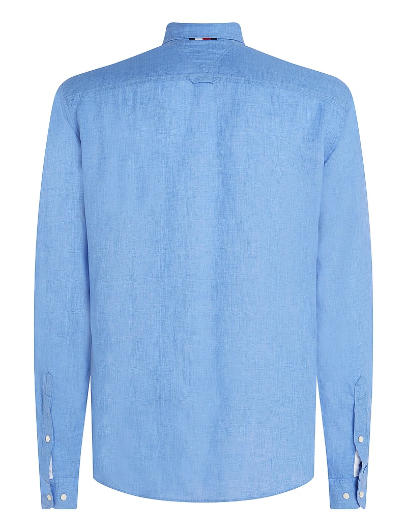 Tommy Hilfiger - PIGMENT DYED LI SOLID RF SHIRT - hørskjorter - blue spell - 4