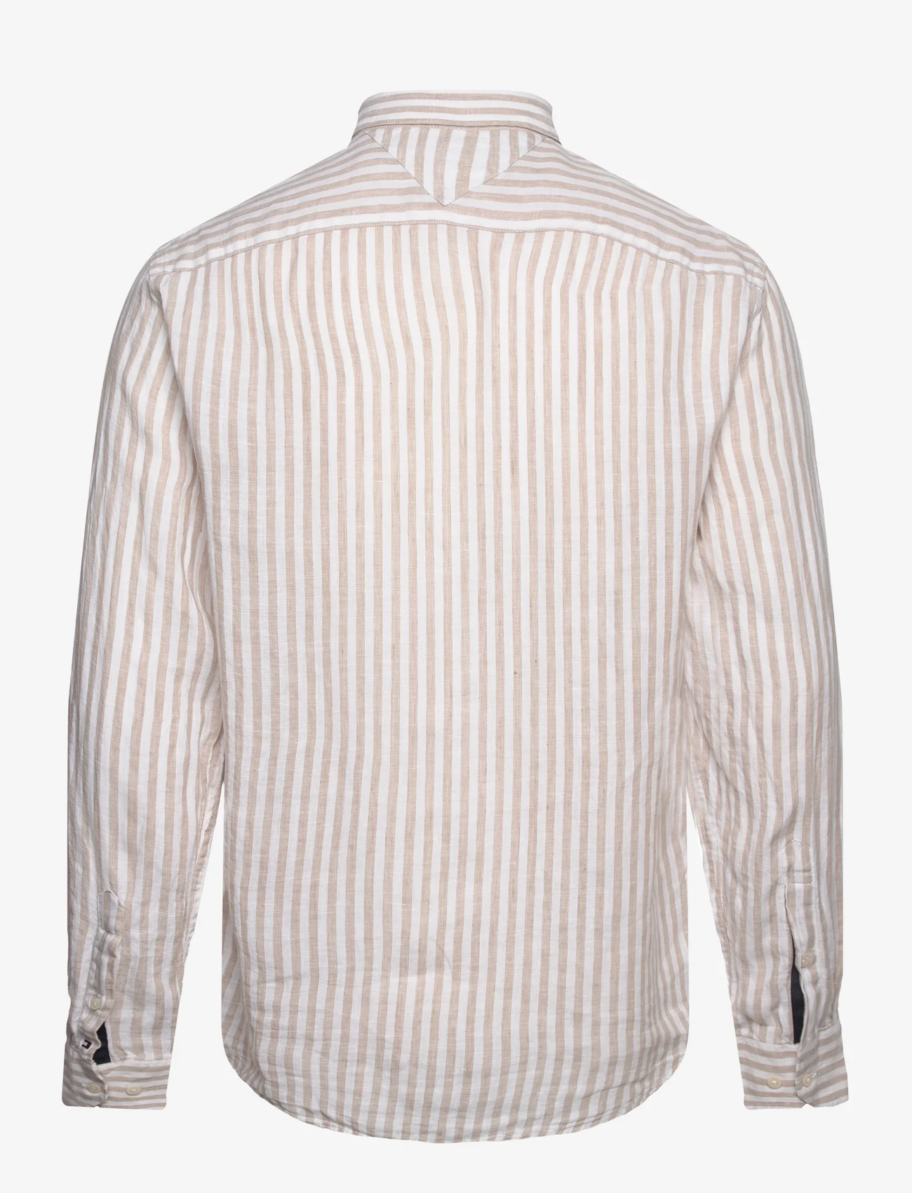 Tommy Hilfiger - DC BOLD LINEN STRIPE SHIRT - lininiai marškiniai - beige / optic white - 1