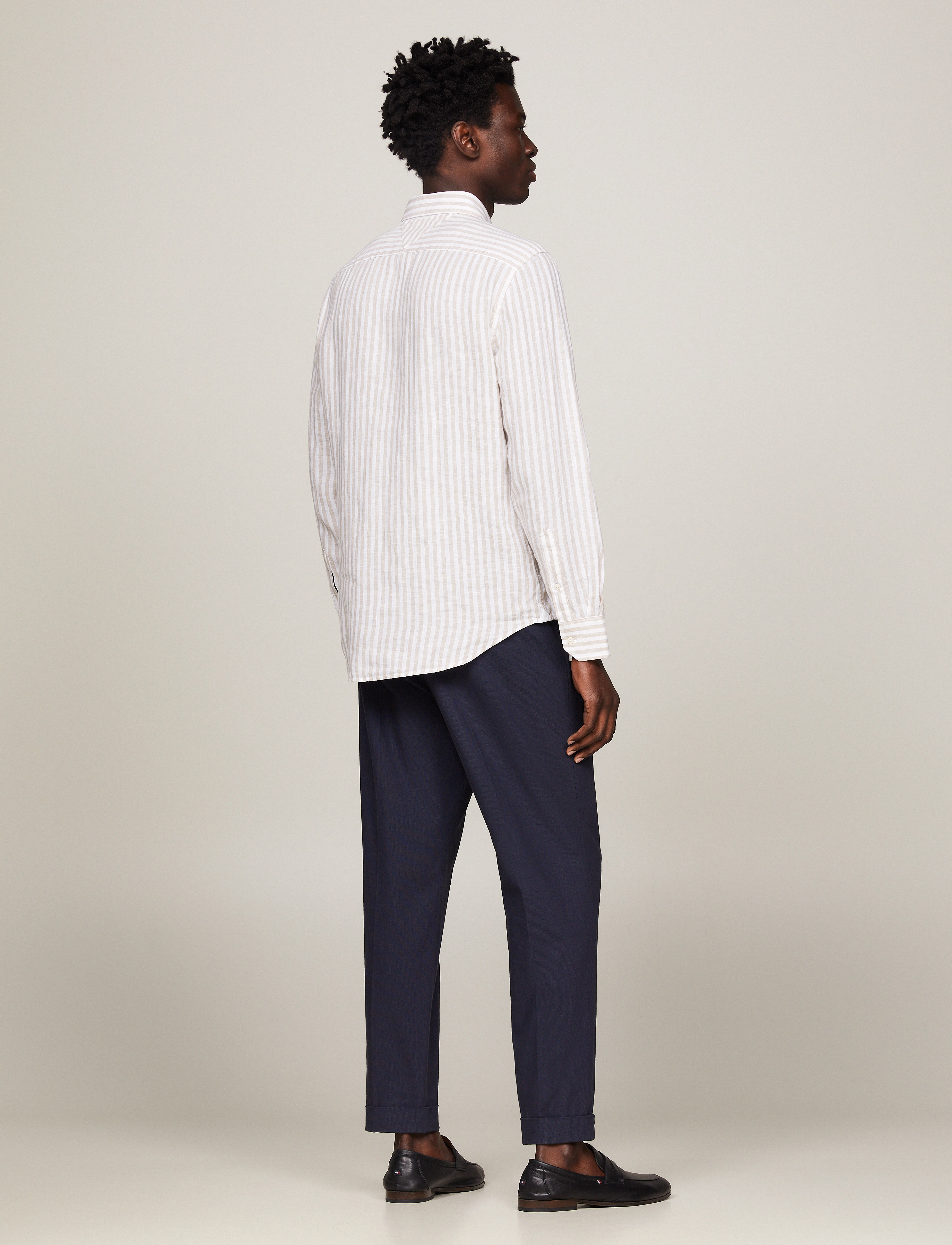 Tommy Hilfiger - DC BOLD LINEN STRIPE SHIRT - beige / optic white - 3
