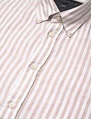 Tommy Hilfiger - DC BOLD LINEN STRIPE SHIRT - linskjorter - beige / optic white - 7