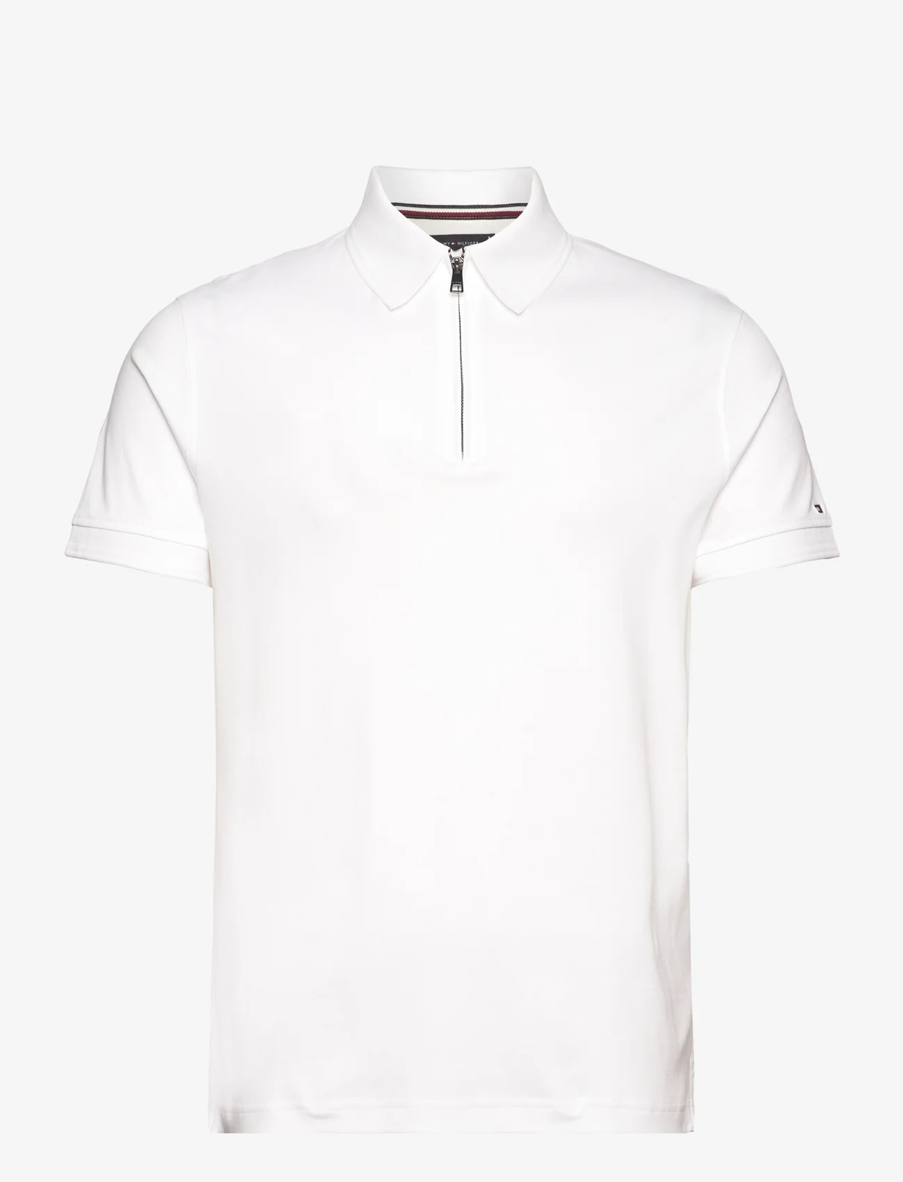 Tommy Hilfiger - DC INTERLOCK ZIP SLIM POLO - polo marškinėliai trumpomis rankovėmis - white - 0