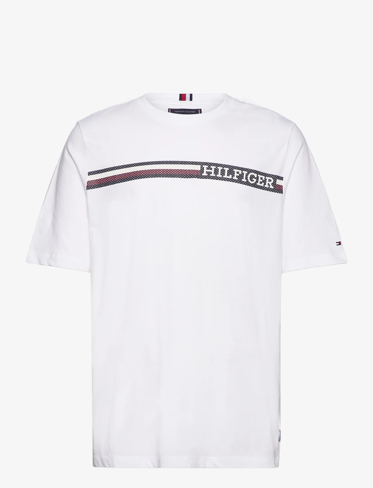 Tommy Hilfiger - BT-MONOTYPE CHEST STRIPE TEE-B - basic t-shirts - white - 0