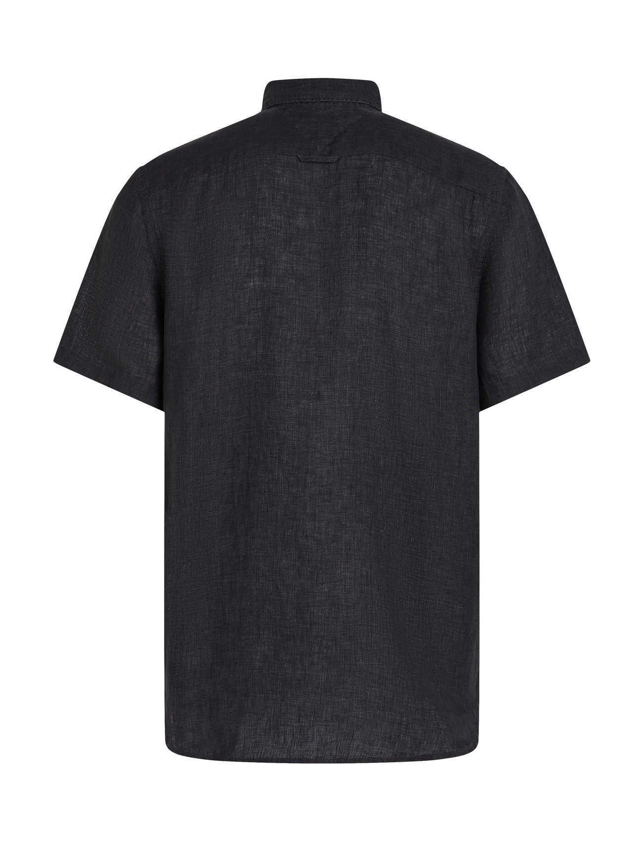 Tommy Hilfiger - PIGMENT DYED LINEN RF SHIRT S/S - hørskjorter - black - 5