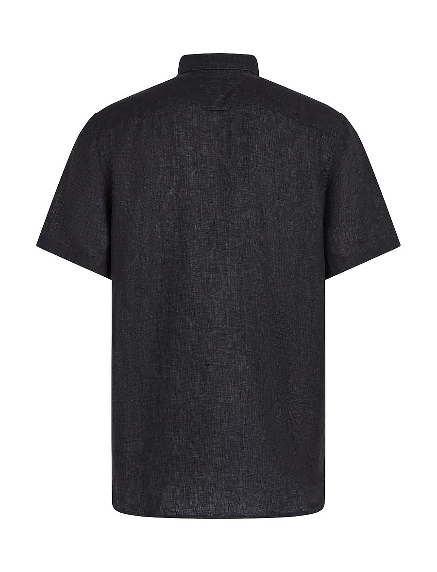 Tommy Hilfiger - PIGMENT DYED LINEN RF SHIRT S/S - chemises de lin - black - 5
