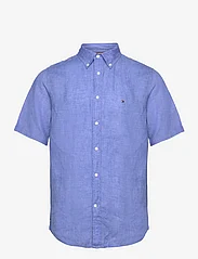 Tommy Hilfiger - PIGMENT DYED LINEN RF SHIRT S/S - kortærmede skjorter - blue spell - 0