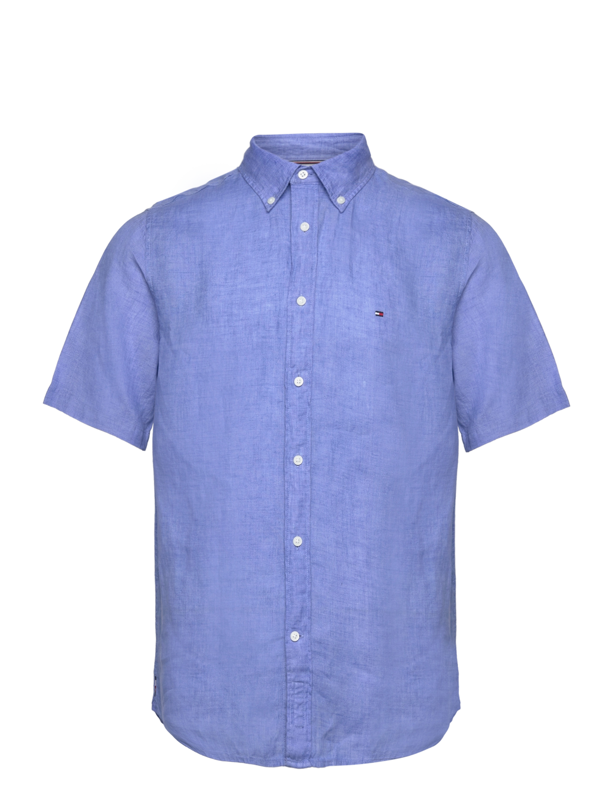 Tommy Hilfiger PIGMENT DYED LINEN RF SHIRT S/S - Tommy Hilfiger - BLUE SPELL / blue