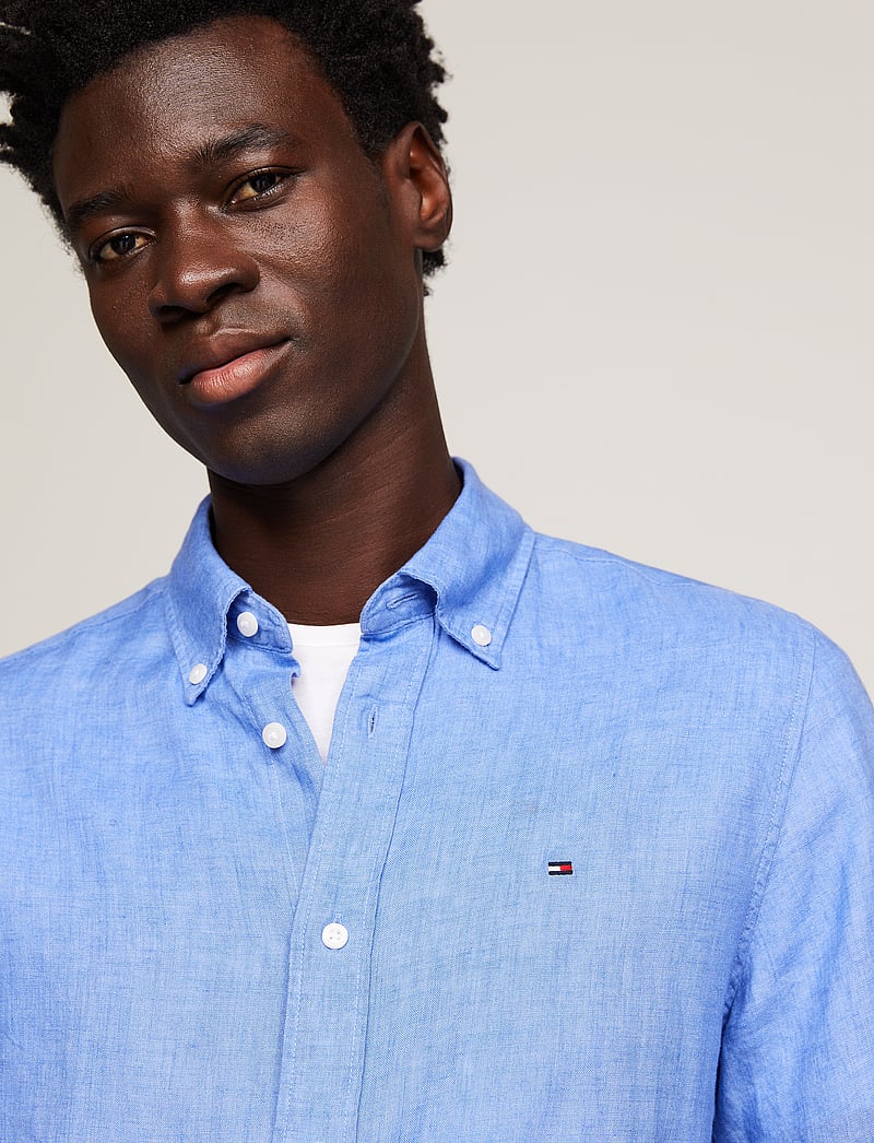 Tommy Hilfiger - PIGMENT DYED LINEN RF SHIRT S/S - basic skjorter - blue spell - 4