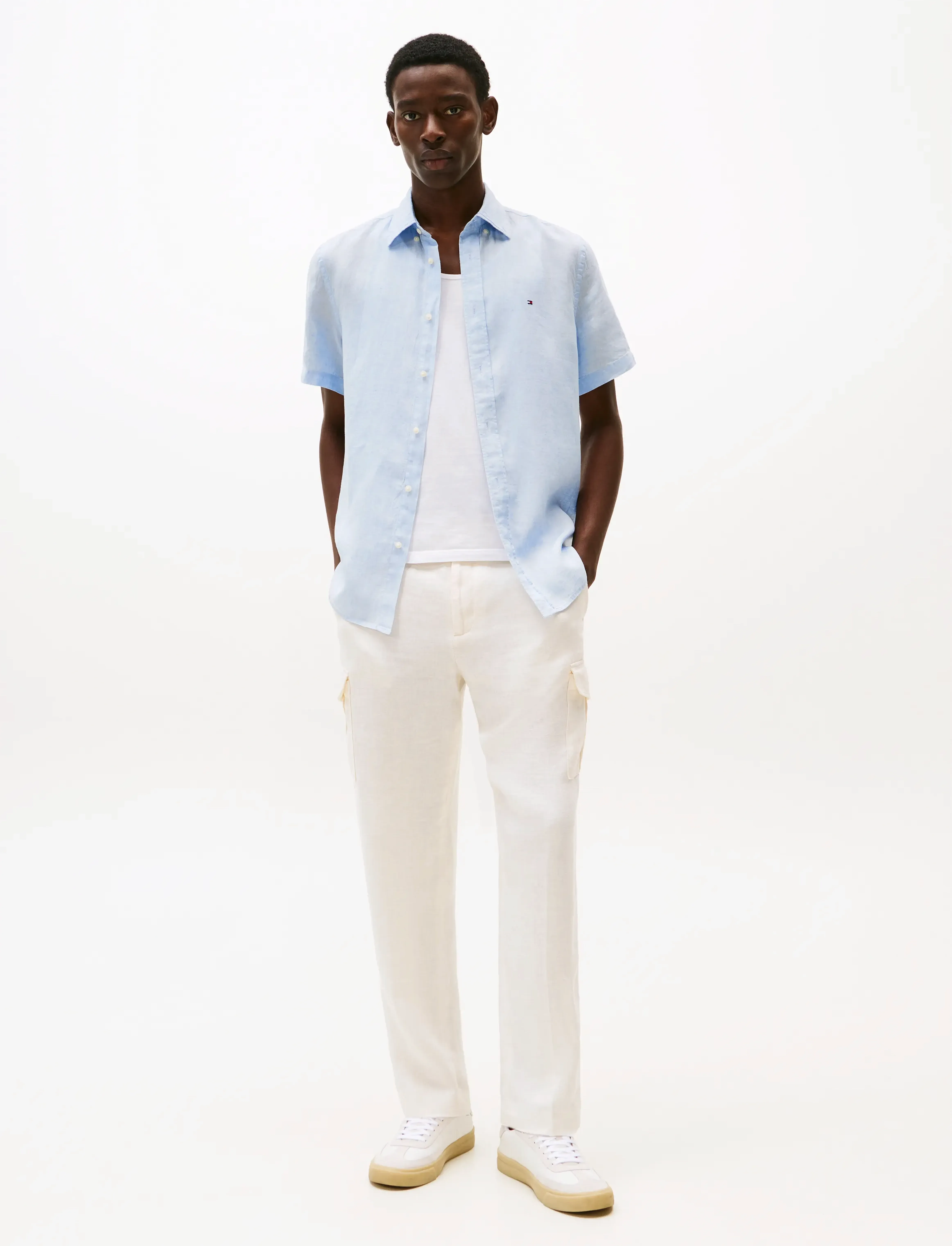 Tommy Hilfiger - PIGMENT DYED LINEN RF SHIRT S/S - leinenhemden - breezy blue - 2