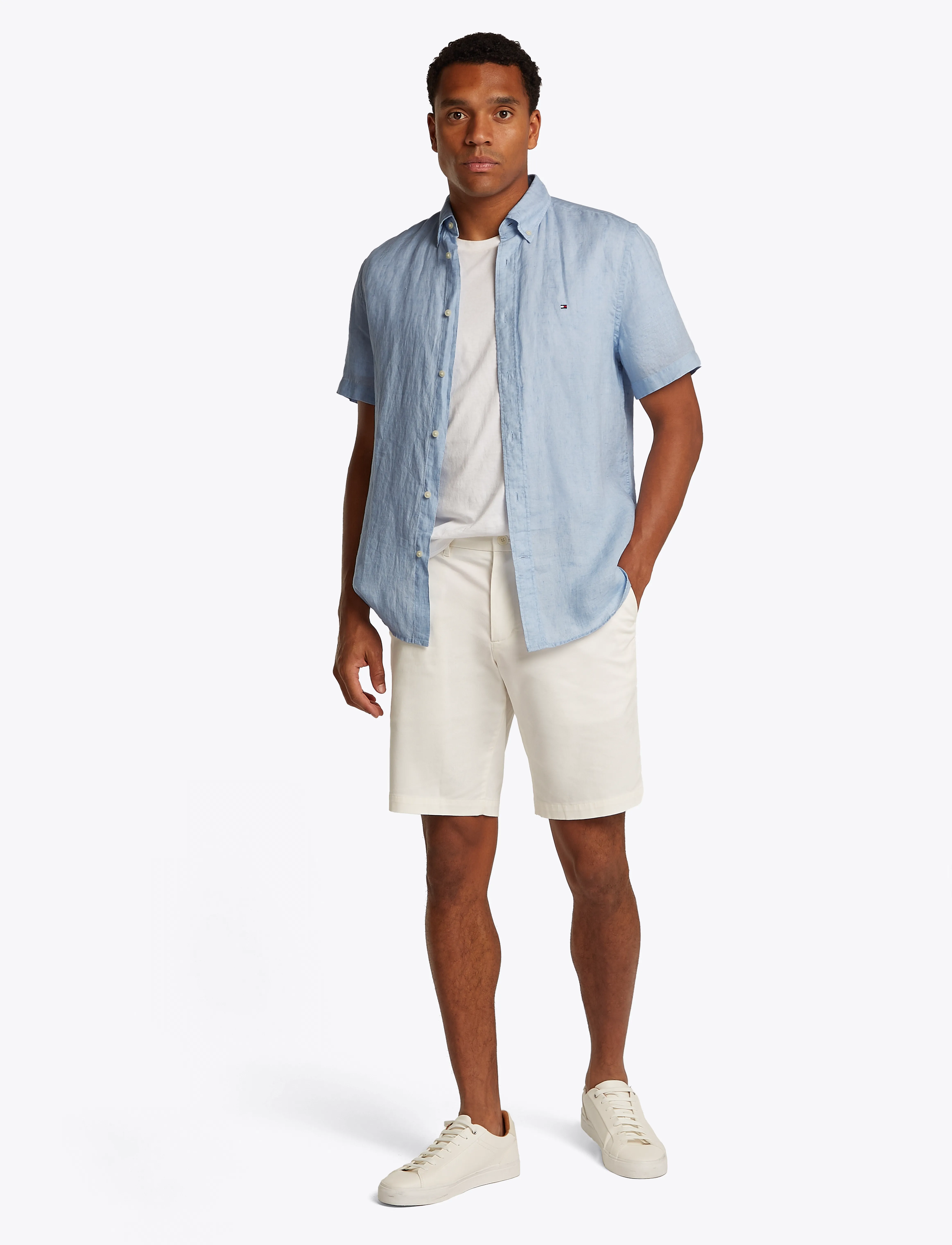 Tommy Hilfiger - PIGMENT DYED LINEN RF SHIRT S/S - leinenhemden - breezy blue - 4