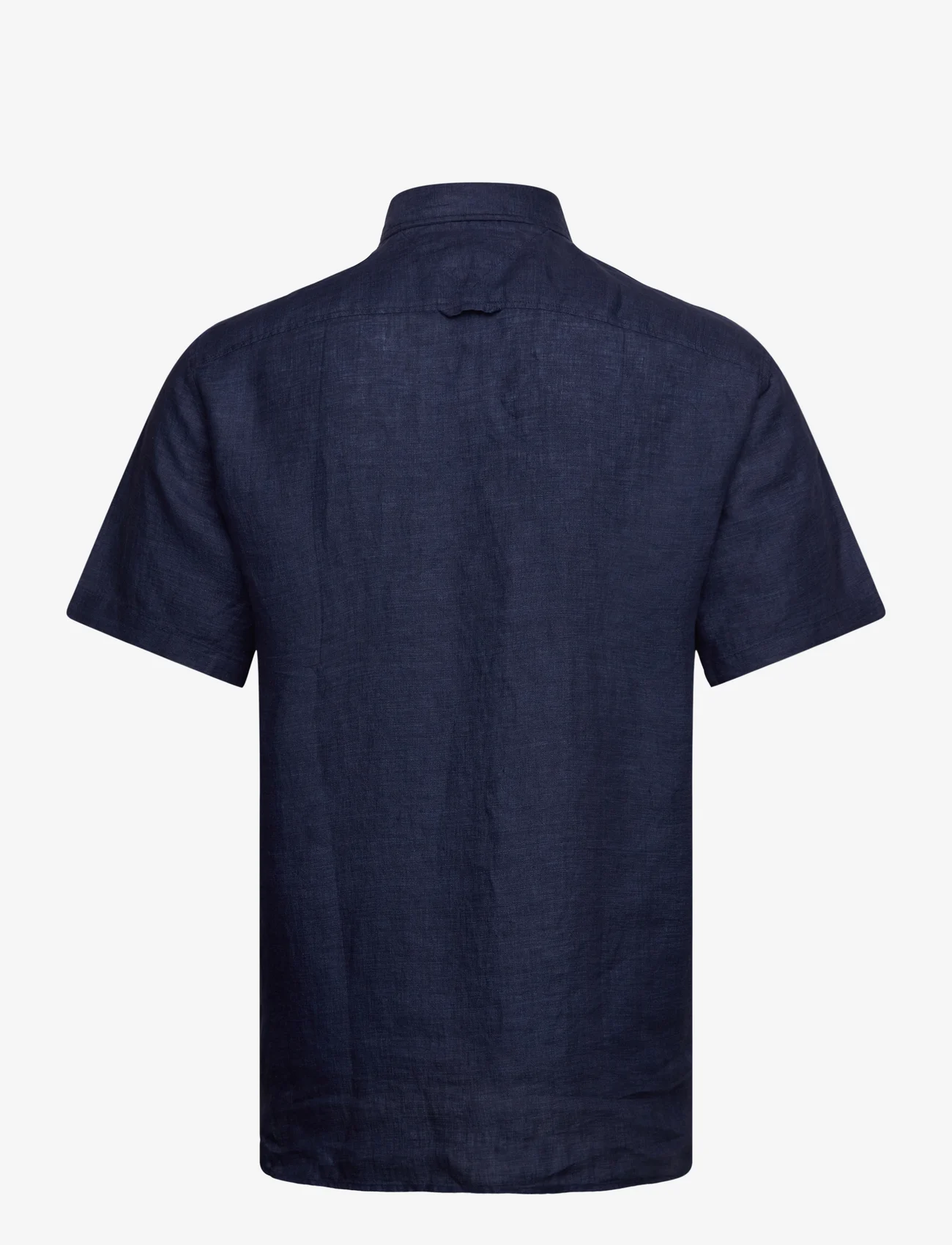 Tommy Hilfiger - PIGMENT DYED LINEN RF SHIRT S/S - kortærmede skjorter - carbon navy - 1