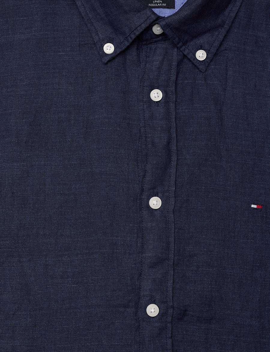 Tommy Hilfiger - PIGMENT DYED LINEN RF SHIRT S/S - leinenhemden - carbon navy - 3