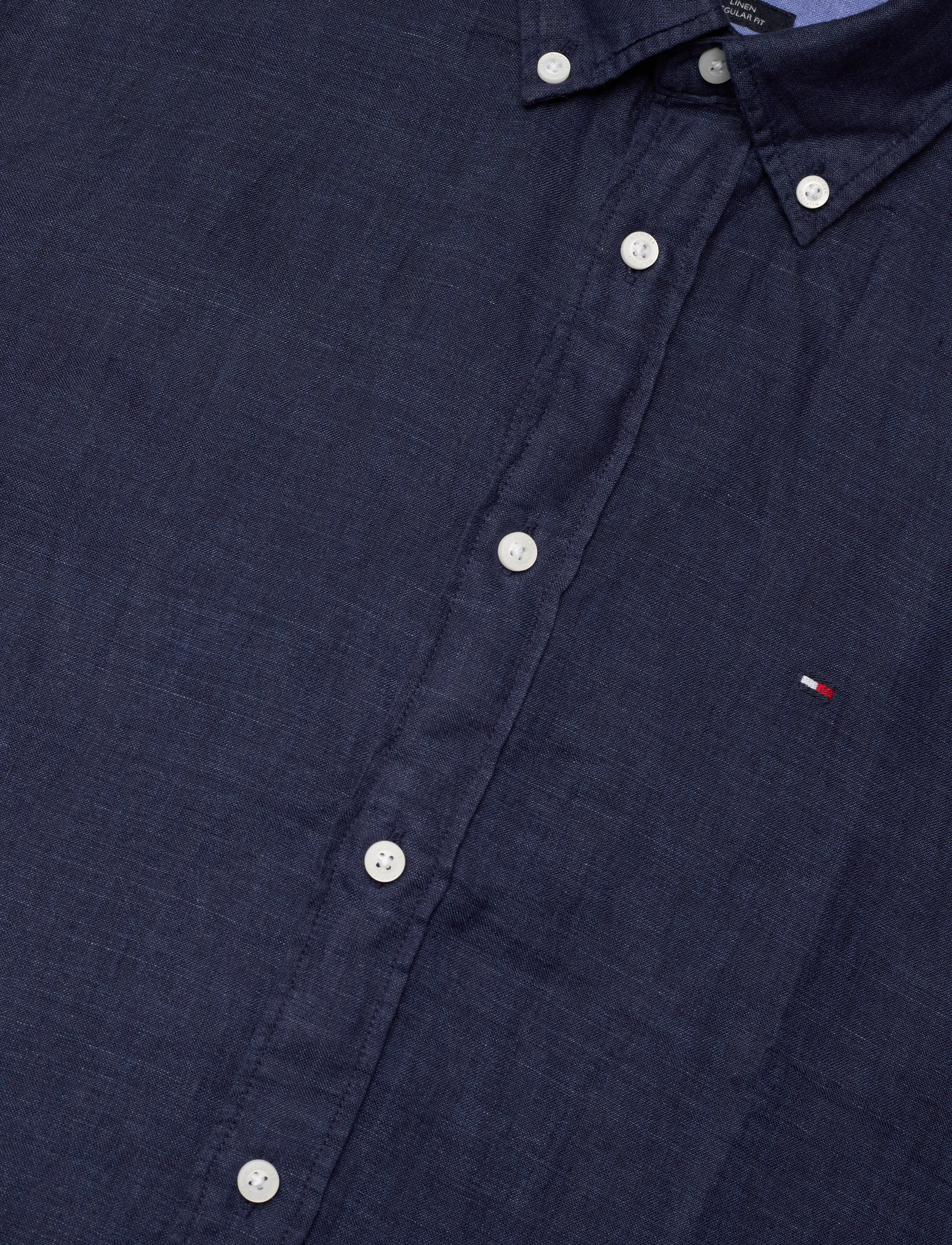 Tommy Hilfiger - PIGMENT DYED LINEN RF SHIRT S/S - chemises de lin - carbon navy - 4