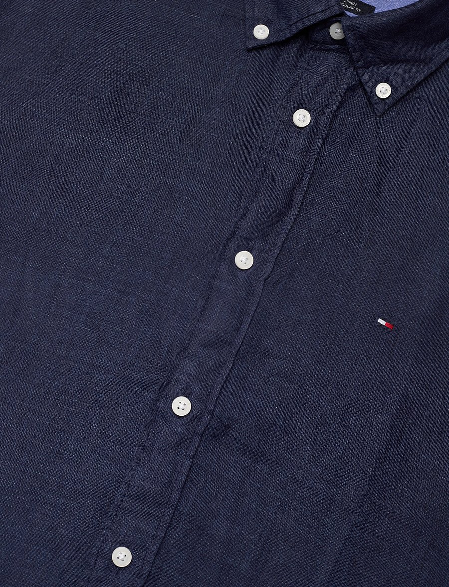 Tommy Hilfiger - PIGMENT DYED LINEN RF SHIRT S/S - leinenhemden - carbon navy - 4