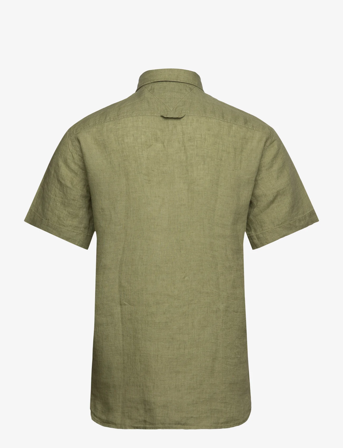 Tommy Hilfiger - PIGMENT DYED LINEN RF SHIRT S/S - kortærmede skjorter - faded olive - 1