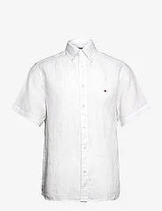 Tommy Hilfiger - PIGMENT DYED LINEN RF SHIRT S/S - kortærmede skjorter - optic white - 0