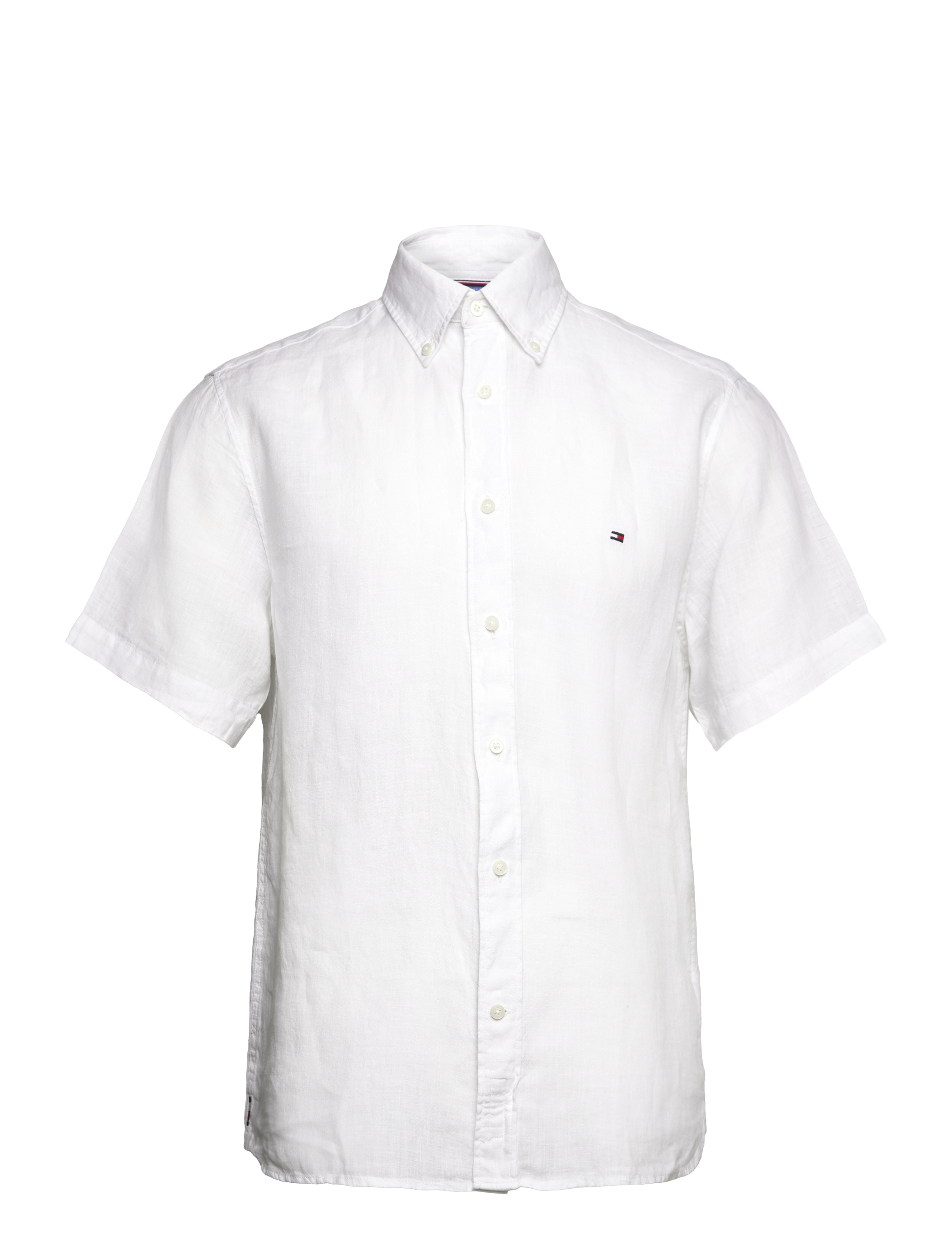 Tommy Hilfiger PIGMENT DYED LINEN RF SHIRT S/S - Tommy Hilfiger - OPTIC WHITE / white