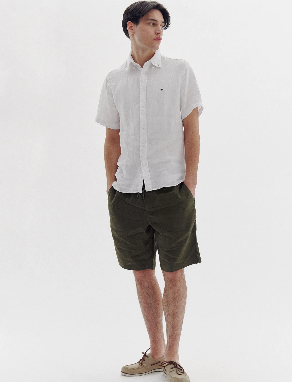 Tommy Hilfiger - PIGMENT DYED LINEN RF SHIRT S/S - linen shirts - optic white - 0