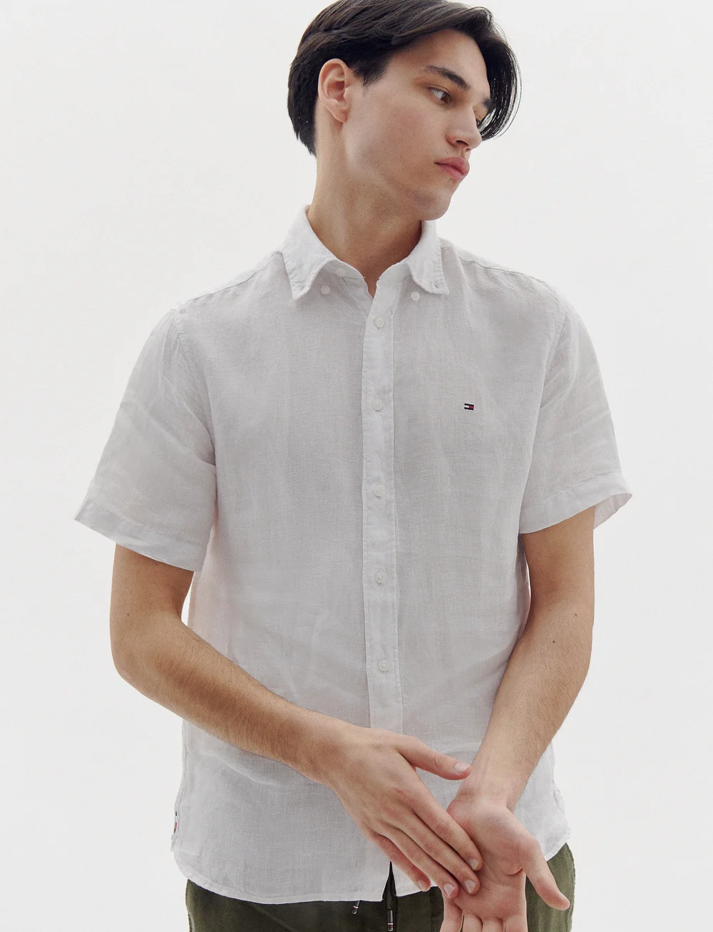 Tommy Hilfiger - PIGMENT DYED LINEN RF SHIRT S/S - linen shirts - optic white - 3