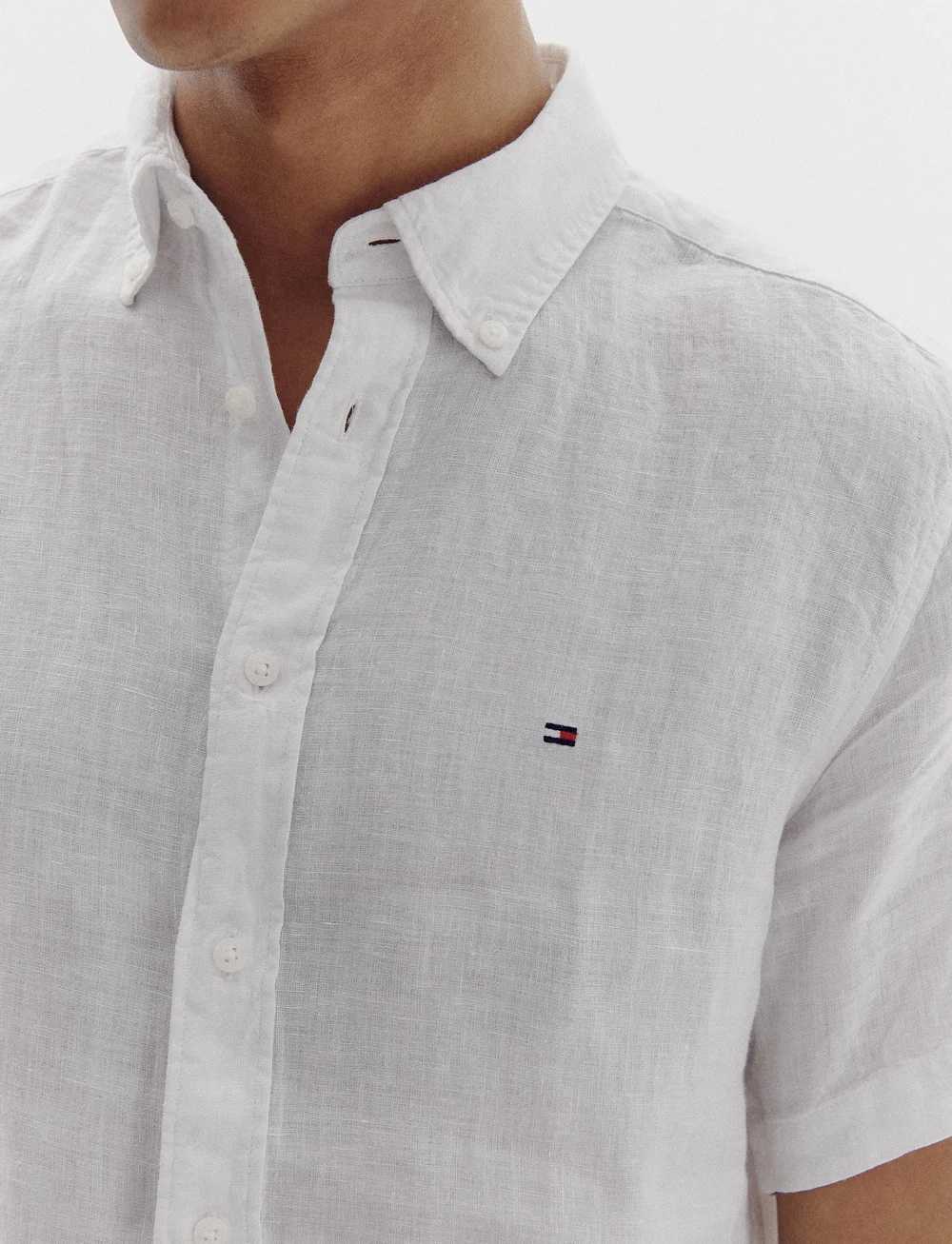Tommy Hilfiger - PIGMENT DYED LINEN RF SHIRT S/S - linen shirts - optic white - 5