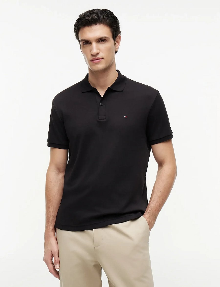 Tommy Hilfiger - LIQUID COTTON ESSENTIAL REG POLO - kurzärmelig - black - 0